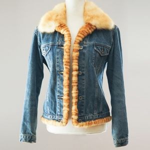fox fur jean jacket